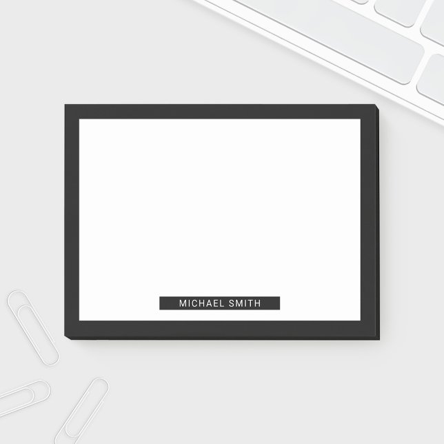 Schwarz und Weiß mit Individuelle Name Post-it Klebezettel (Von Creator hochgeladen)