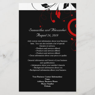 Schwarz und Weiß mit rotem Rückwärtsswirlen Flyer