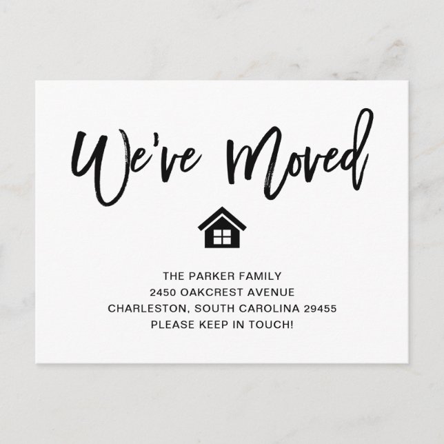 Schwarz und Weiß | Moderne Ankündigung Postkarte (Vorderseite)