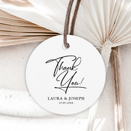 Schwarz und Weiß Moderne Elegance Hochzeit Vielen  Geschenkanhänger