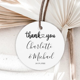 Schwarz und Weiß Moderne Elegance Hochzeit Vielen  Geschenkanhänger