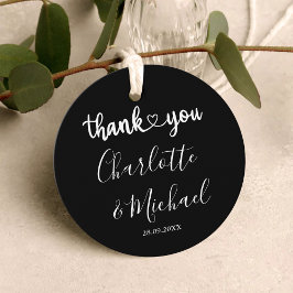 Schwarz und Weiß Moderne Elegance Hochzeit Vielen  Geschenkanhänger