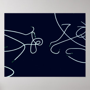 Schwarz und Weiß Moderner Abstrakter Raum individu Poster