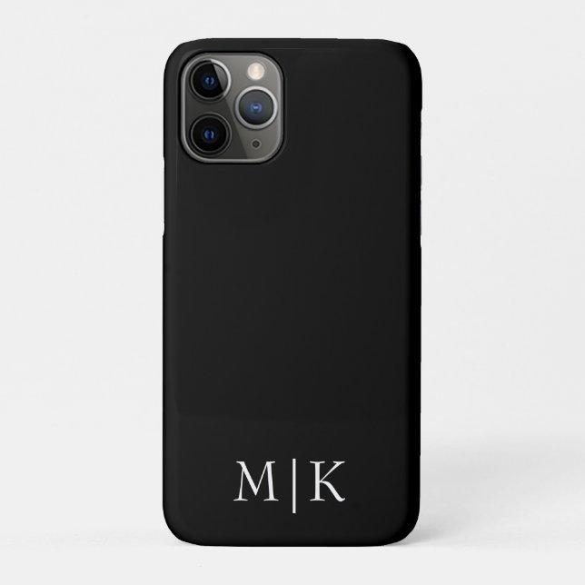 Schwarz und Weiß | Modernes Monogramm Case-Mate iPhone Hülle (Rückseite)