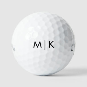Schwarz und Weiß   Modernes Monogramm Golfball
