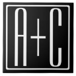 Schwarz und Weiß | Paarinitiativen Fliese<br><div class="desc">Perfekt für ein Doppelmonogramm oder sogar ein Logo. Vielen Dank für Ihren Einkauf!</div>