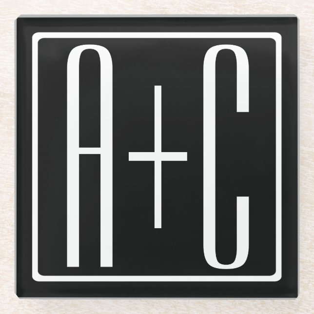 Schwarz und Weiß | Paarinitiativen Glasuntersetzer (Vorderseite)