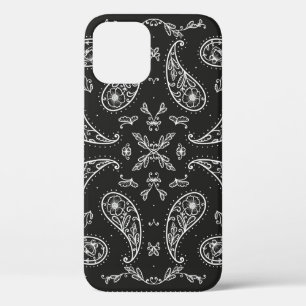 Schwarz und Weiß Paisley Bandana Ornament Print. V Case-Mate iPhone Hülle