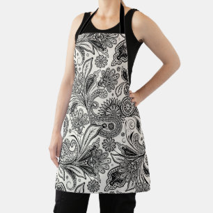 Schwarz und weiß paisleyartig schürze
