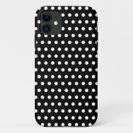 Schwarz und Weiß Polka Dot Muster. Spotty. iPhone 11 Hülle