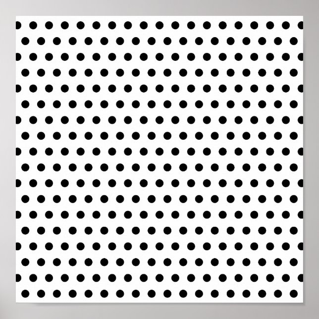 Schwarz und Weiß Polka Dot Muster. Spotty. Poster (Vorne)