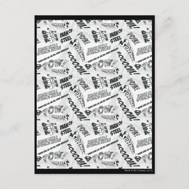 Schwarz und Weiß Pow! Postkarte (Vorderseite)