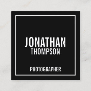 Schwarz und Weiß Quadratische Visitenkarte