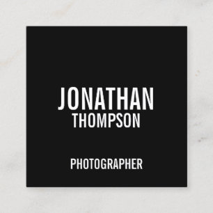 Schwarz und Weiß Quadratische Visitenkarte