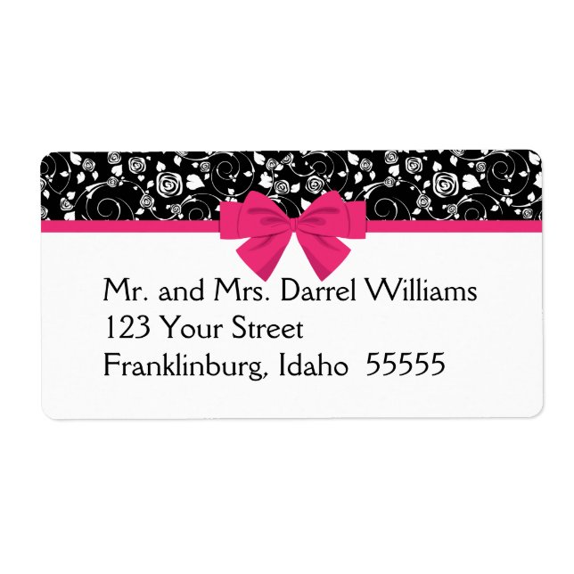 Schwarz und Weiß Rosen Rosa rosa Bow (Vorne)