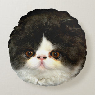 Schwarz und Weiß Rundes Kissen