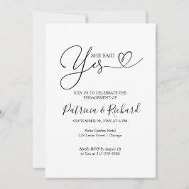 Schwarz und Weiß sagte sie Ja-Engagement-Partei Ankündigung