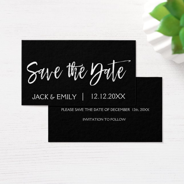 Schwarz und Weiß Save the Date (Schreibtisch)
