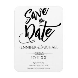 Schwarz und Weiß Save the Date Magnet