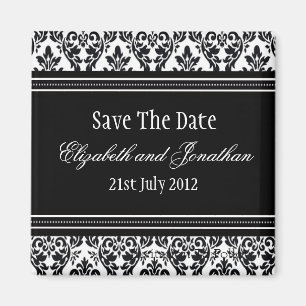 Schwarz und Weiß Save the Date Magnet