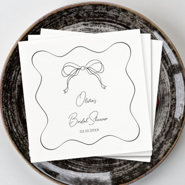 Schwarz und Weiß: Sie bindet das Brautparty des Kn Serviette (Von Creator hochgeladen)