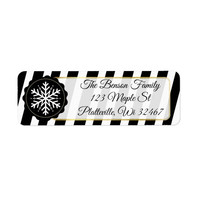 Schwarz und Weiß Streifen Schneeflocke Weihnachten (Vorne)