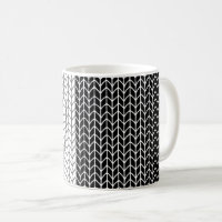SCHWARZ UND WEISS STRICK Weiße Tasse
