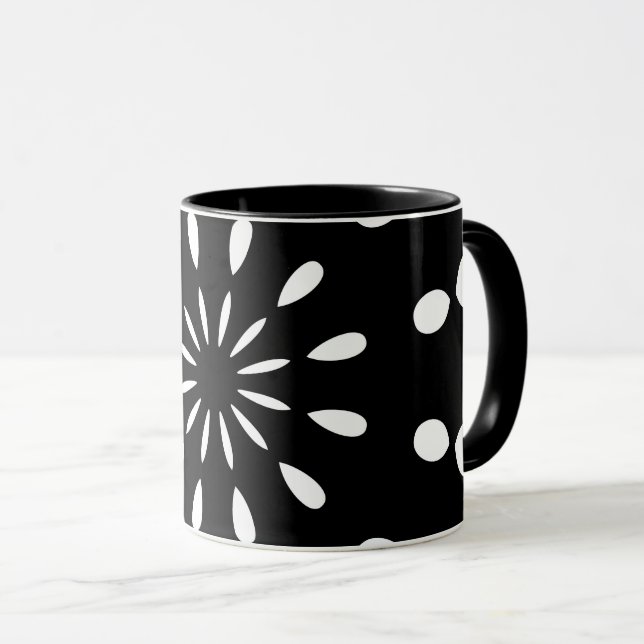 Schwarz und Weiß Tasse (VorderseiteRechts)