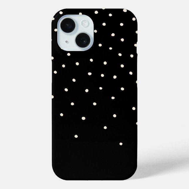 Schwarz und Weiß Tiny Polka Dot Handmade unregelmä Case-Mate iPhone Hülle (Rückseite)