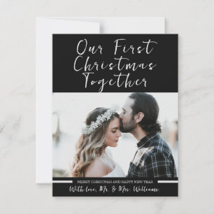 Schwarz und Weiß - unser erstes Weihnachtsgeschenk Feiertagskarte