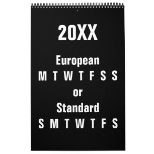 Schwarz und Weiß ~ Veränderliches Jahr Kalender