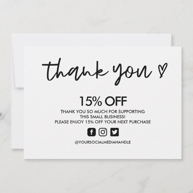 Schwarz und Weiß Vielen Dank für die Einfügung von Einladung (Vorderseite)