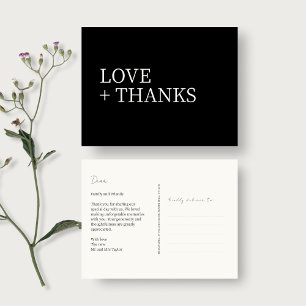Schwarz und Weiß Vielen Dank für Ihre Hochzeit a Postkarte