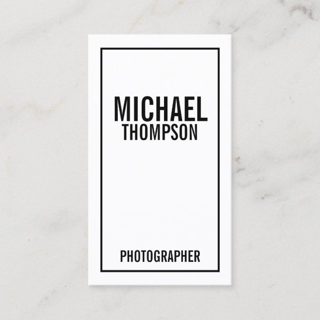 Schwarz und Weiß Visitenkarte (Vorderseite)