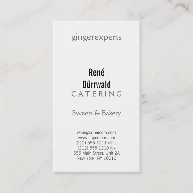 Schwarz und Weiß Visitenkarte (Vorderseite)