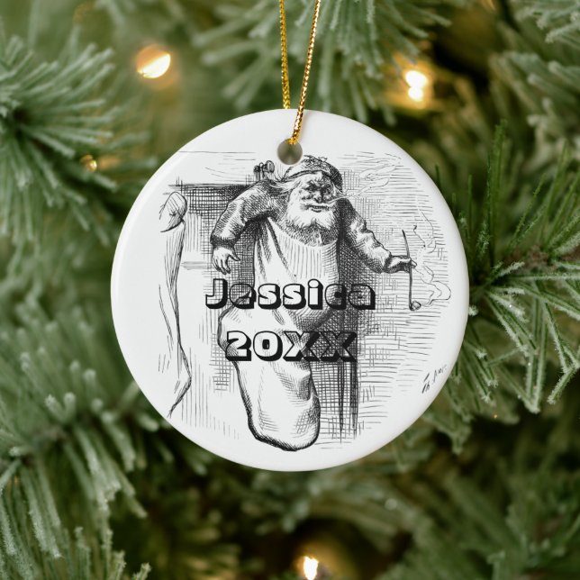 Schwarz und Weiß Weihnachten und Weihnachten Keram Keramik Ornament (Baum)