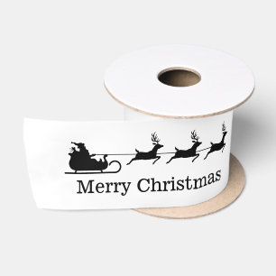 Schwarz und Weiß Weihnachtslieder & Frohe Weihnach Satinband