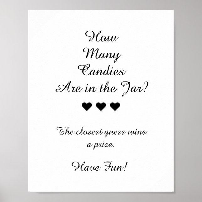 Schwarz und Weiß, wie viele Candies im Jar-Spiel s Poster (Vorne)