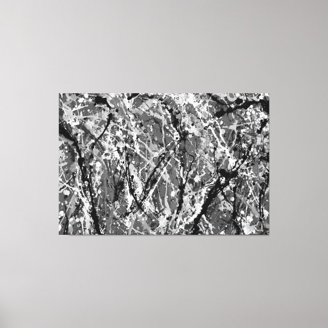 SCHWARZ UND WEISS XLVIII - Aktionsgemälde - Leinwanddruck (Vorderseite)