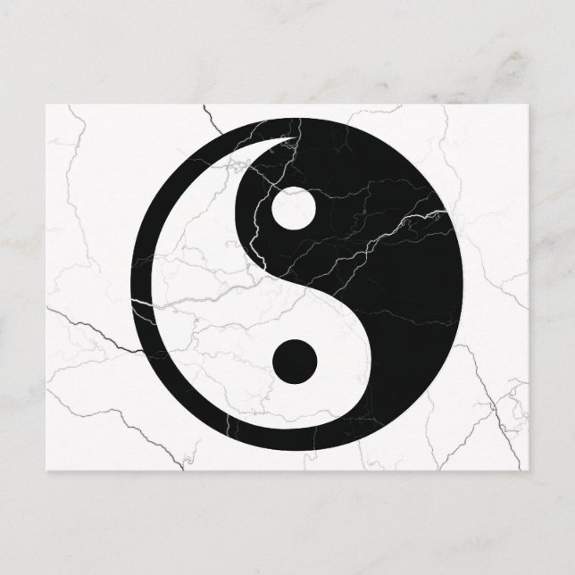 Schwarz und Weiß Yin und Yang Postkarte (Vorderseite)