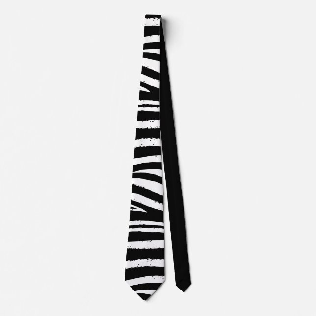 Schwarz und Weiß Zebra Neck Tie Krawatte (Vorderseite)