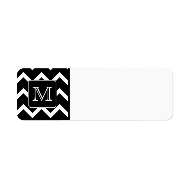 Schwarz und Weiß Zickzack mit Custom Monogram. (Vorne)