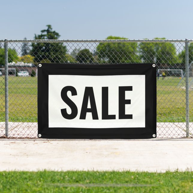SCHWARZ- UND WEISSVERKAUFSZEICHEN  BANNER (Insitu)