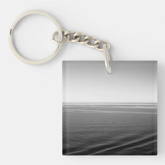 Schwarz-Velvet-Ozean Schwarz-Weiß-Fotografie Schlüsselanhänger (Vorderseite)