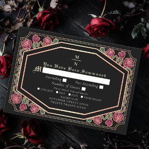 Schwarz-Viktorianisch-Gothic-Rose Thorns Wedding R Begleitkarte