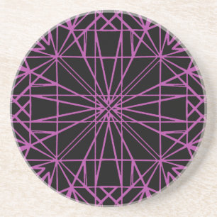 Schwarz & Violett/Magenta geometrische Symmetrie Untersetzer
