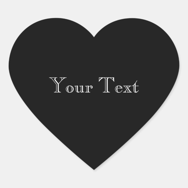 Schwarz-Vollfarbe Herz-Aufkleber (Vorderseite)