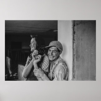 Schwarz/Weiß 1968 Europäisches Portrait eines jung Poster