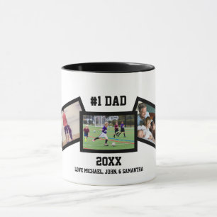Schwarz Weiß #1 Papa 3 Foto Vatertag Tasse