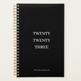 Schwarz-Weiß 2023 Monatliche Produktivität Planer